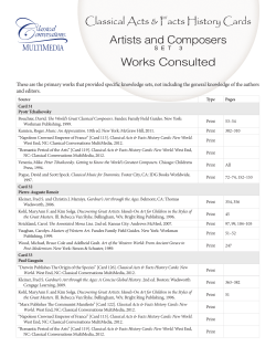Artists and Composers Works Consulted