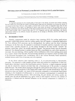 Optimization of Powder Layer Density in