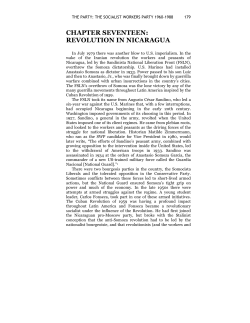 to the two chapters on the Nicaraguan revolution