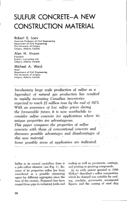 SULFUR CONCRETE-A NEW CONSTRUCTION MATERIAL