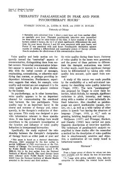 therapists` paralanguage in peak and poor