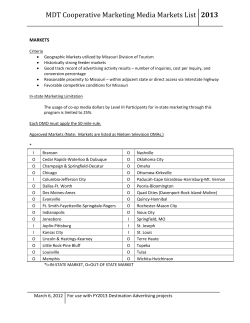 MDT Cooperative Marketing Media Markets List