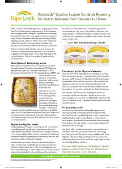RipeLock&trade; Quality System Controls Ripening for Better Bananas
