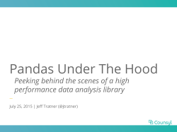 Pandas Under The Hood - Jeff Tratner On the Web