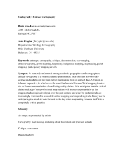 Cartography: Critical Cartography Denis Wood