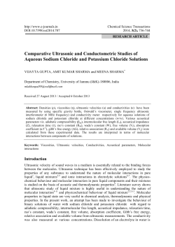 Comparative Ultrasonic and Conductometric Studies of Aqueous