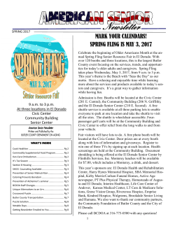 MARK YOUR CALENDARS! SPRING FLING IS MAY 3, 2017