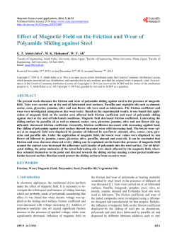 Effect of Magnetic Field on the Friction and Wear of Polyamide