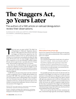 The Staggers Act, 30 Years Later