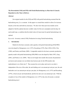 The Deterministic EOQ and EPQ with Partial