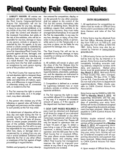 Pinal County Fair General Rules