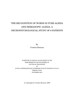the recognition of words in pure alexia and hemianopic alexia