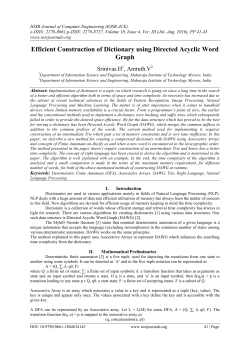 Efficient Construction of Dictionary using Directed Acyclic Word Graph