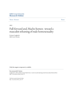 Full-forward and, Macho homos : toward a