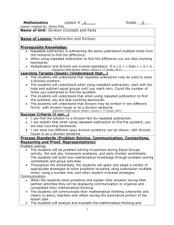 07E:163 Methods: Elementary School Mathematics