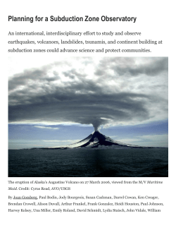 Planning for a Subduction Zone Observatory - Catalyst