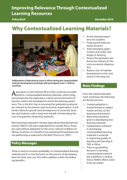Why Contextualized Learning Materials?