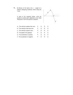 1. [6] Shown on the right is the x - t graph of a particle undergoing