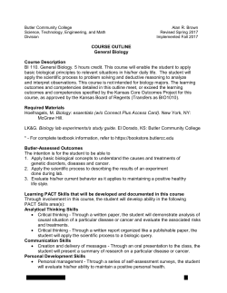 BI 110 - Butler Community College