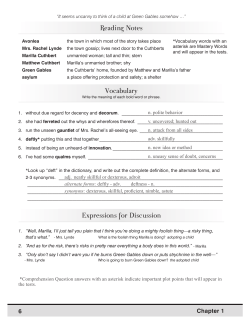 Anne of Green Gables Teacher Sample