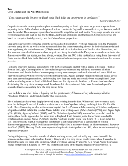 Ten Crop Circles and the Nine Dimensions