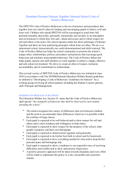 Positive Behaviour Policy - of Donabate Portrane Educate Together