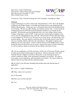 1 Interviewee: Louise Charbonneau Interviewers: Allison Juneau
