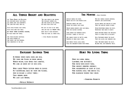 All Things Bright and Beautiful Daylight Savings Time Hurt No Living