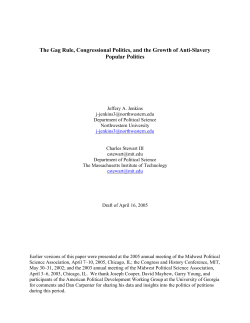 The Gag Rule, Congressional Politics, and the Growth of Anti
