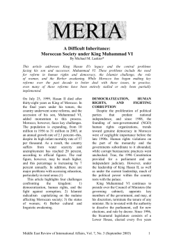 A Difficult Inheritance: Moroccan Society under King Muhammad VI