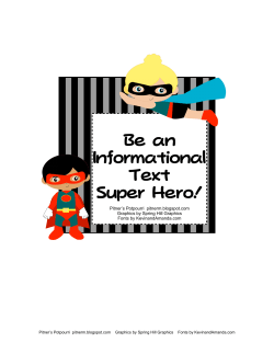 Be an Informational Text Super Hero!