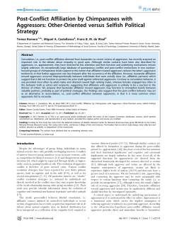 Post-Conflict Affiliation by Chimpanzees with