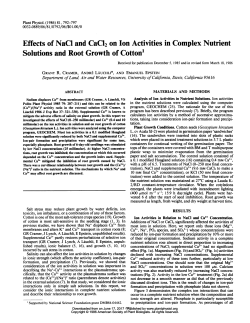 Solutions and Root Growth ofCotton