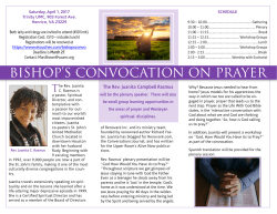 BISHOP`S CONVOCATION ON PRAYER