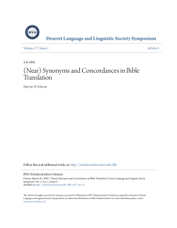 (Near) Synonyms and Concordances in Bible Translation
