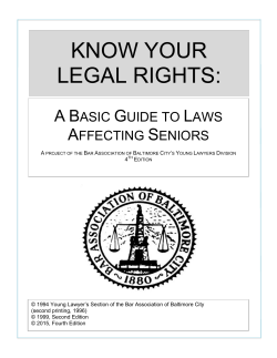 Senior Legal Rights Handbook - The Bar Association of Baltimore City