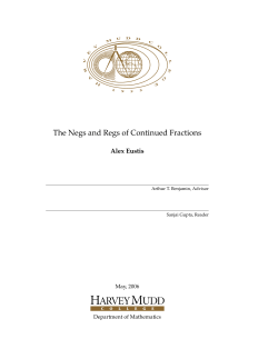 The Negs and Regs of Continued Fractions - HMC Math