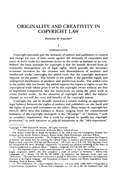 Originality and Creativity in Copyright Law