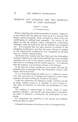 MASSICOT AND LITHARGE, THE TWO MODIFICA. TIONS OF LEAD