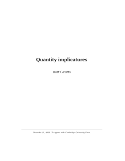 Quantity implicatures - ExperimentalPragmatics