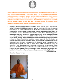 Swami Sri Karunyananda always used to tell his followers &ldquo;Do not