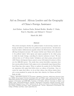 Aid on Demand: African Leaders and the Geography of China`s