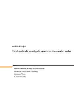 Rural methods to mitigate arsenic contaminated water
