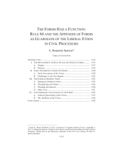 the forms had a function: rule 84 and the appendix of forms as