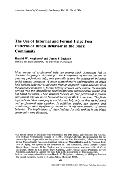 The use of informal and formal help: Four patterns of illness