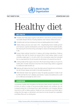 Healthy diet. FACT SHEET N°394.