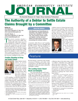 The Authority of a Debtor to Settle Estate Claims Brought by a