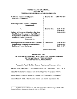 Answer to the Motion of Powerex Corp. for