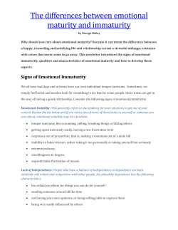 The differences between emotional maturity and