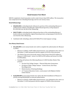 SJECCD Bond Issuance Fact Sheet